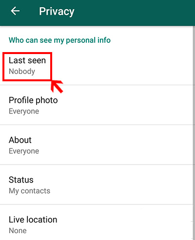  وضعیت آنلاین بودن‌ افراد در واتس اپ, مخفی کردن وضعیت در واتس‌اپ
